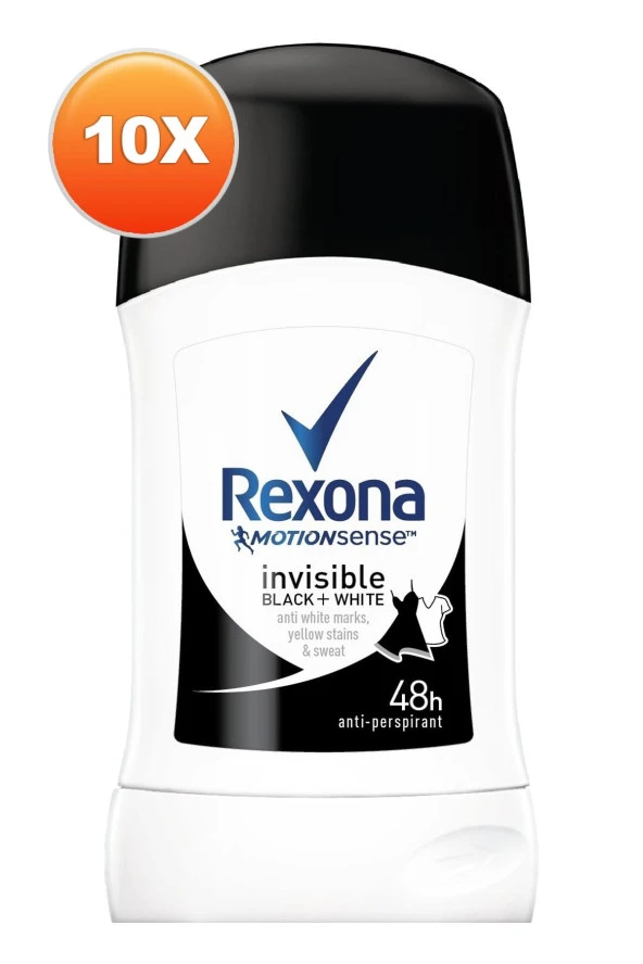 Rexona Kadın Black&White Anti-perspirant Stıck Deo 40 ml 10 Adet