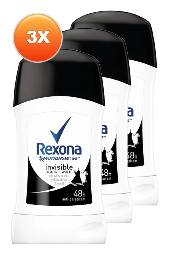 Rexona Men Invisible Black White Anti-perspirant Kadın Roll On 40 Ml. Üçlü Paket