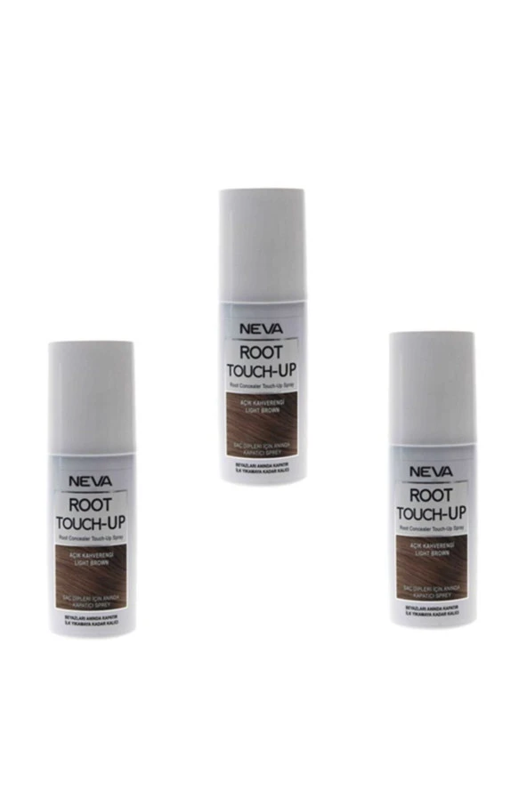 Neva Root Touch- Up Açık Kahverengi Rütuş Sprey Saç Boyası 75ml  3 (Adet)