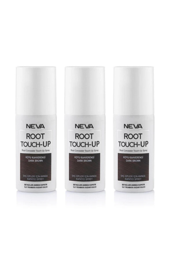 Neva Root Touch Up Kapatıcı Sprey Koyu Kahve 25 KULLANIM 75 ml 3 Adet