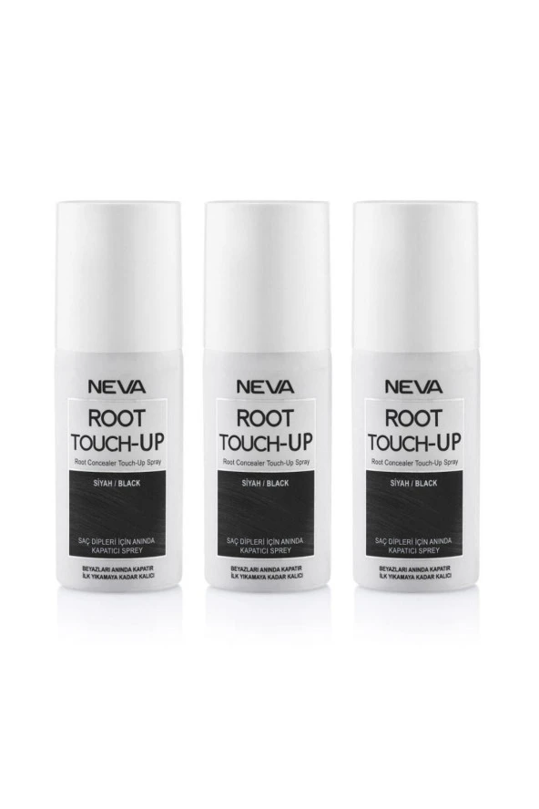 Neva Root Touch-Up Kapatıcı Sprey Siyah 25 KULLANIM 75 ml 3 Adet