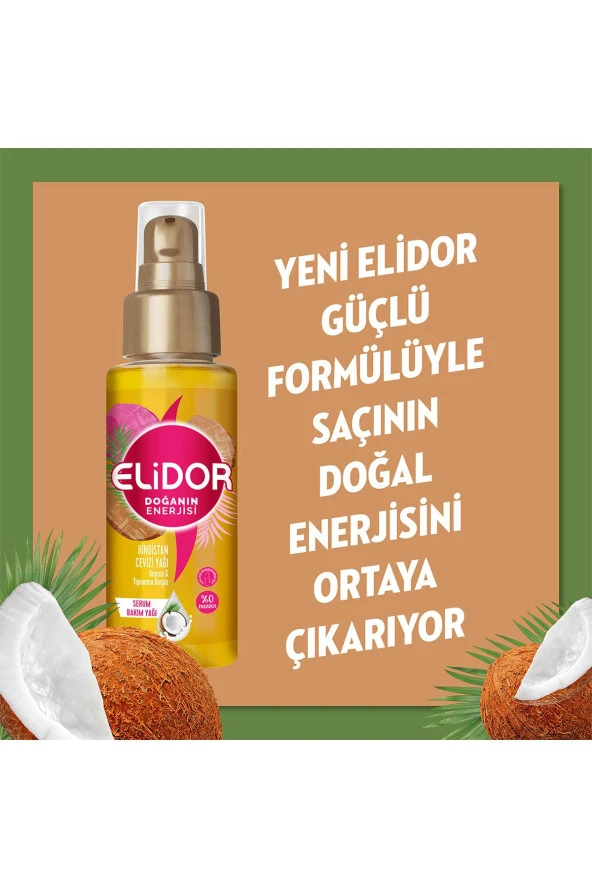 Elidor Doğanın Enerjisi Serum Saç Bakım Yağı Hindistan Cevizi Yağı 80ml2 Adet - 3