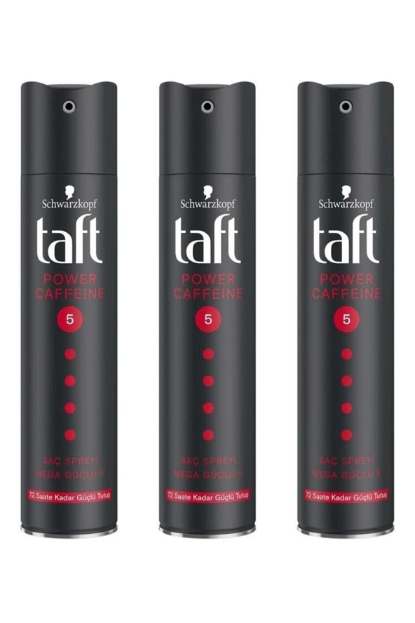 Taft Power Caffeine  Saç Spreyi 250 ml 3 Adet