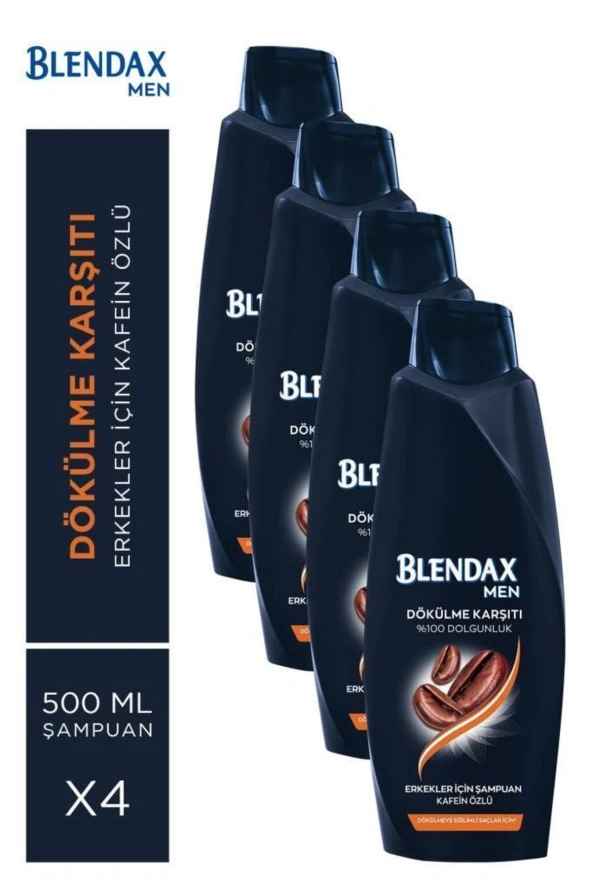 Blendax Saç Dökülmesine Karşı Kafein Özlü Şampuan 500 ml 4 Adet