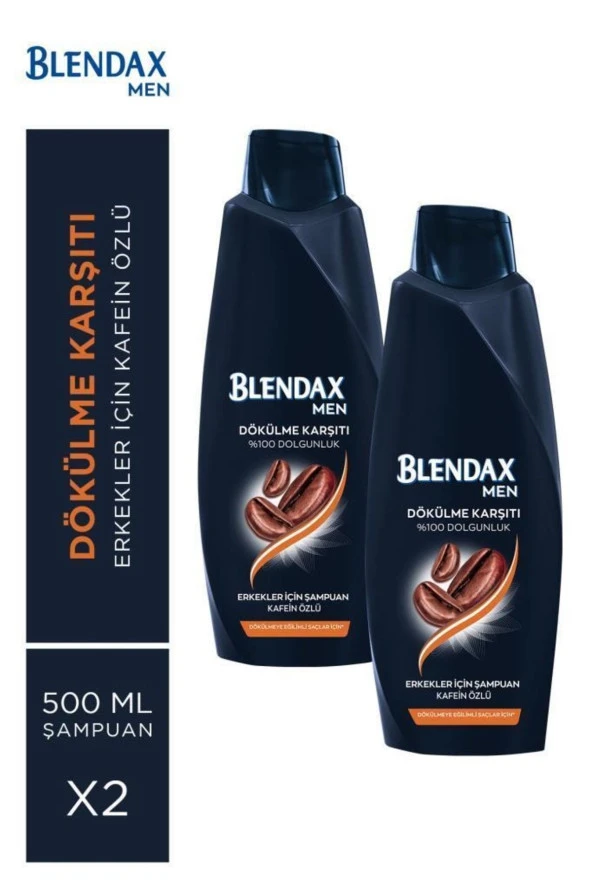 Blendax Saç Dökülmesine Karşı Kafein Özlü Şampuan 500 ml 2 Adet