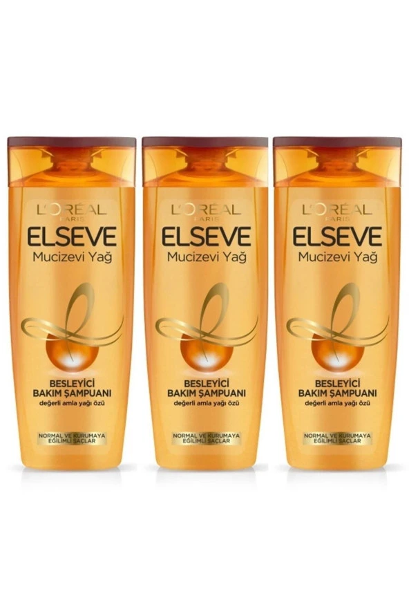 Elseve Şampuan Mucizevi Yağ 400 ml 3 Adet