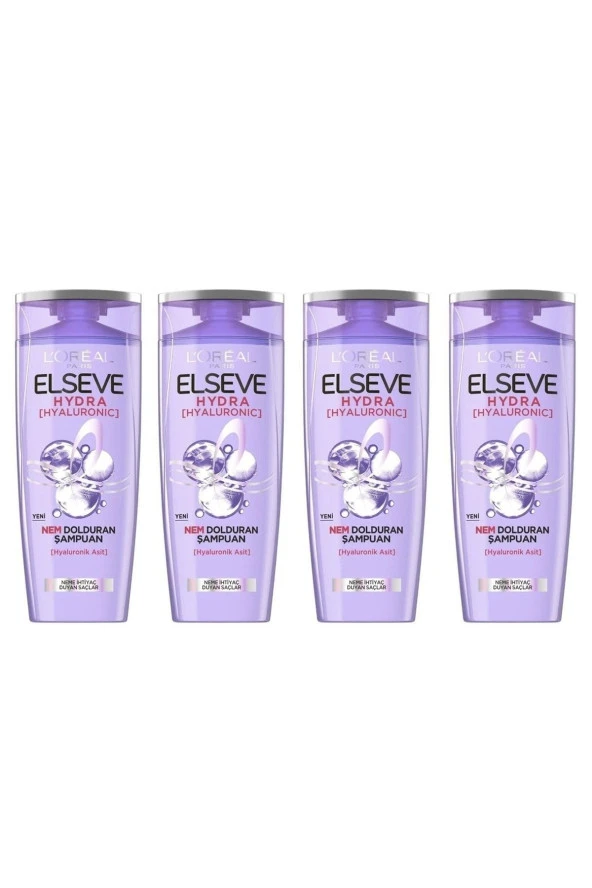 Elseve Hydra hyaluronic Nem Dolduran Şampuan 390 ml 4 Adet - 1