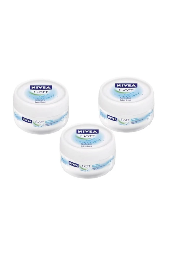 Nivea Soft Nemlendirici Bakım Kremi Yüz Vücut El 200ml X3 Adet