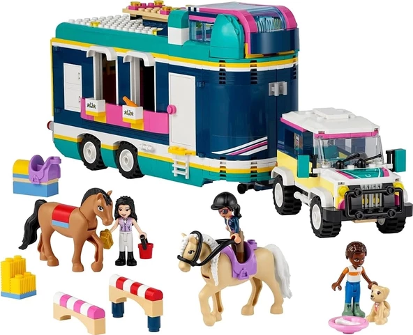 LEGO® Friends At Gösterisi Römorku 41722-8 Yaş ve Üzeri Çocuklar için At Binme Ekipmanı İçeren Oyuncak Yapım Seti (989 P