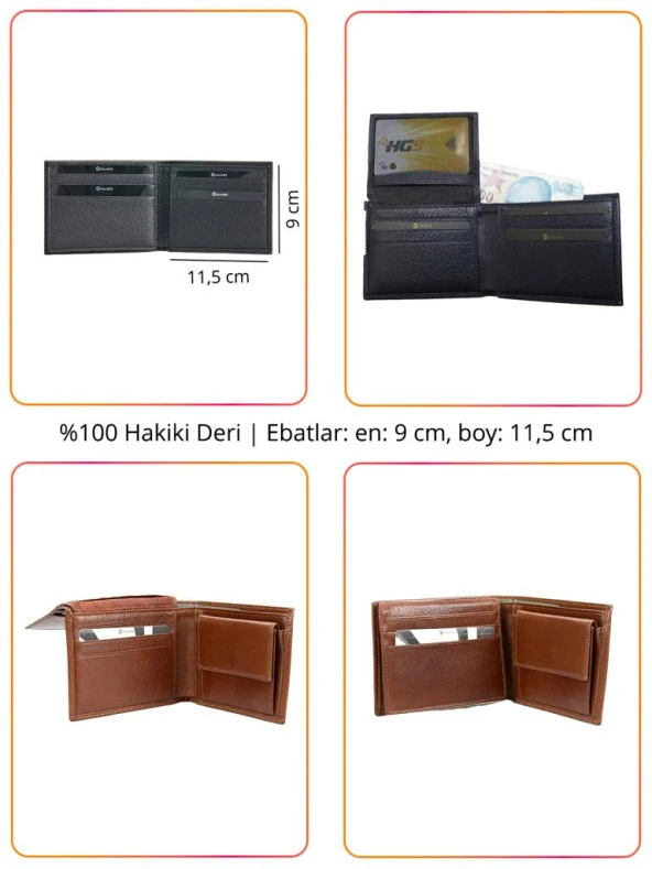 Grande Hakiki Deri Erkek Cüzdan Taba 1715 - 2