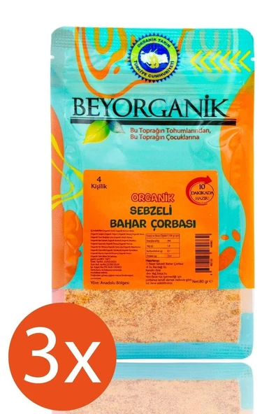 Organik Sebzeli Bahar Çorbası 80gr * (10 Dk Hazır ) 3adet