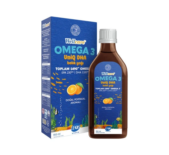 WellCare Omega3 Uniq DHA Portakal Aromalı Balık Yağı 150ml