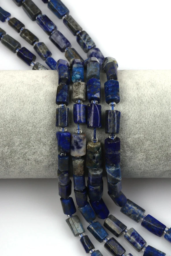 Lapis Lazuli Doğal Taş Dizi Boru Kesim
