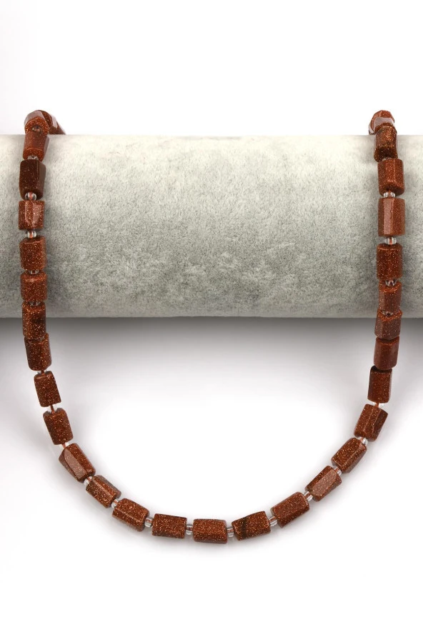 Kahverengi Yıldız Taşı Doğal Taş Dizi Boru Kesim - Resim 2