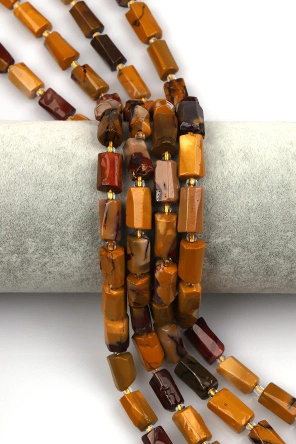 Mookait Jasper Doğal Taş Dizi Boru Kesim ürün görseli