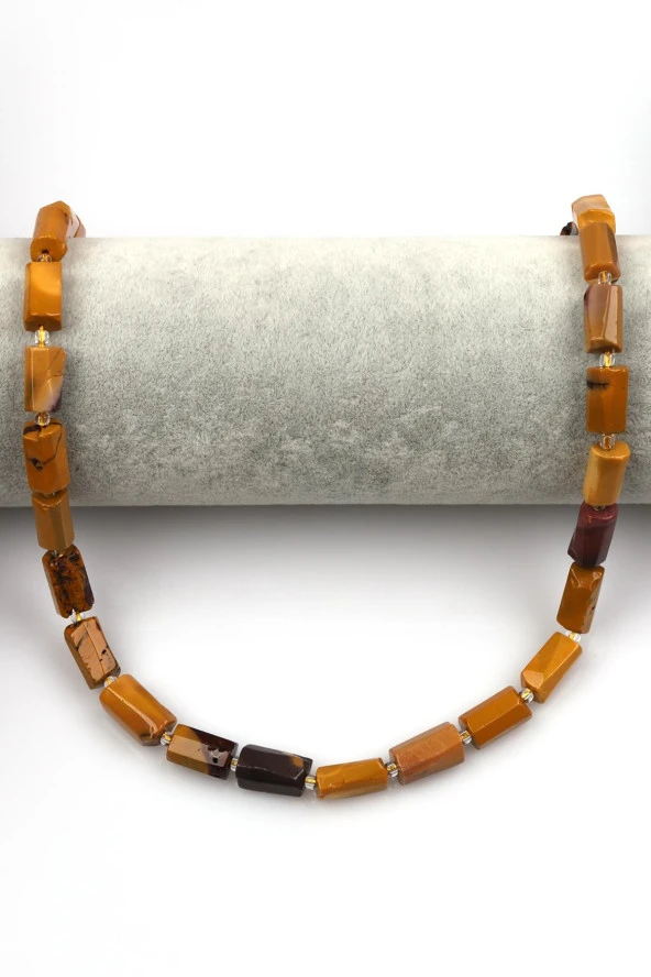 Mookait Jasper Doğal Taş Dizi Boru Kesim - Resim 2