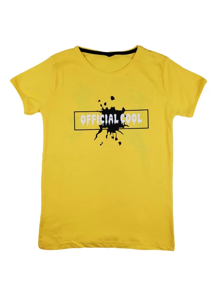 Erkek Çocuk T-Shirt Kısa Kollu Penye 12-16 Yaş Official Cool