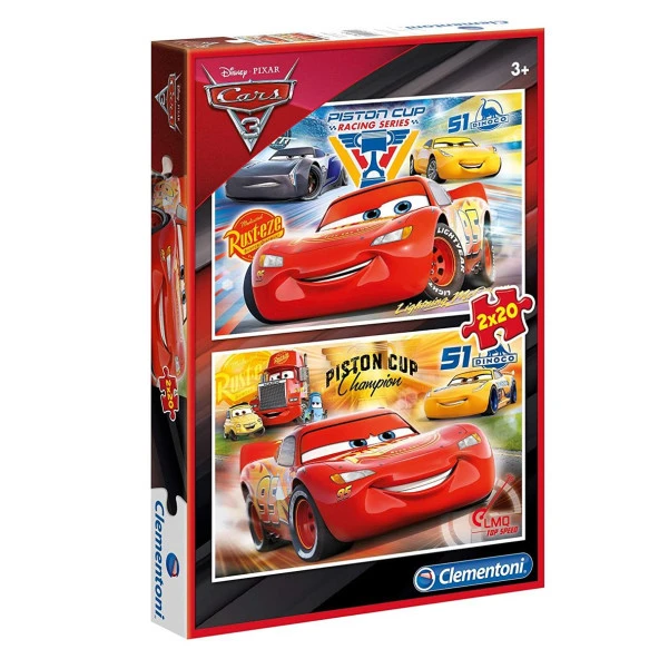 Clementoni 2 Adet 20 Parçalı Disney Cars Yapboz Arabalar Puzzle Clementoni 3 Yaş ve Üzeri Çocuk Yapbozları