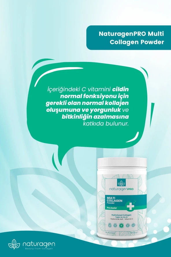 Naturagen Pro Kolajen Powder 330gr Tip 1-2-3 Limon Aromalı Hyaluronik Asit Ve C Vitaminli - 5