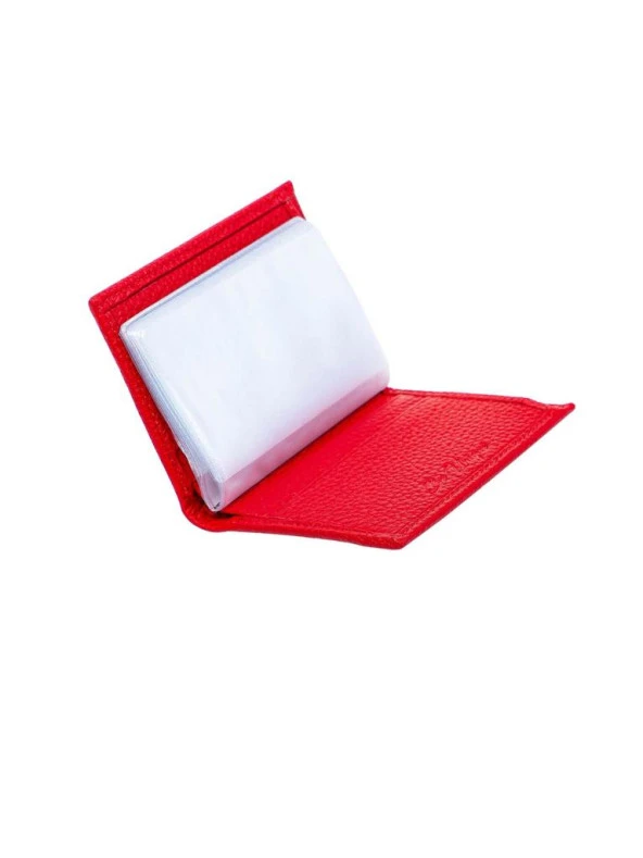 Grande Hakiki Deri Erkek Cüzdanı Kırmızı 325 - Resim 3