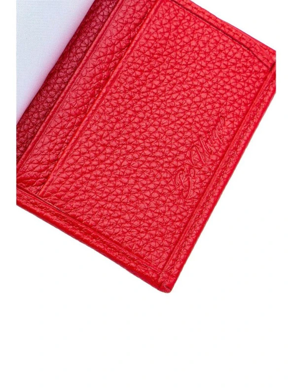 Grande Hakiki Deri Erkek Cüzdanı Kırmızı 325 - Resim 5