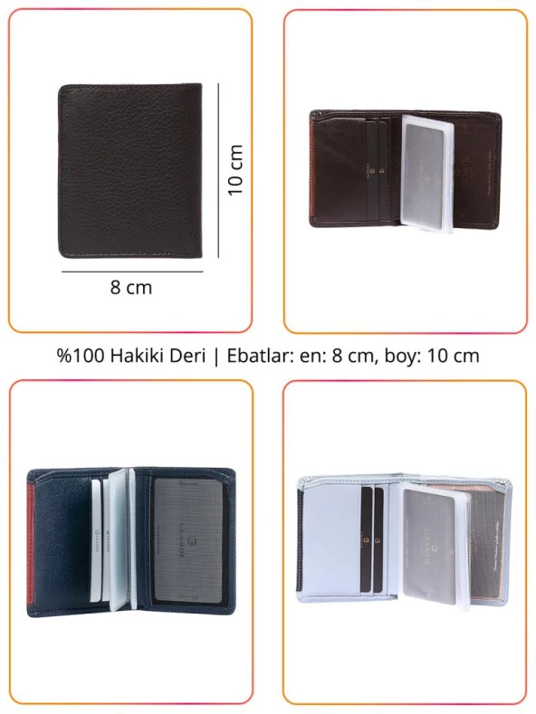 Grande Hakiki Deri Erkek Cüzdanı Kırmızı 702 - Resim 2