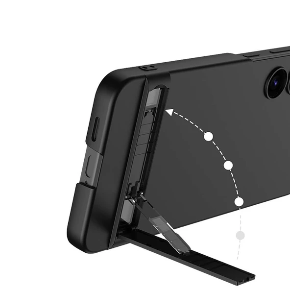 Vendas Samsung Galaxy S24 Kılıf Zore Kamera Korumalı Dikey Standlı Ays Kapak - 6