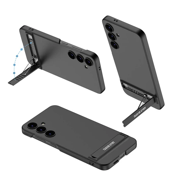 Vendas Samsung Galaxy S24 Kılıf Zore Kamera Korumalı Dikey Standlı Ays Kapak - 2