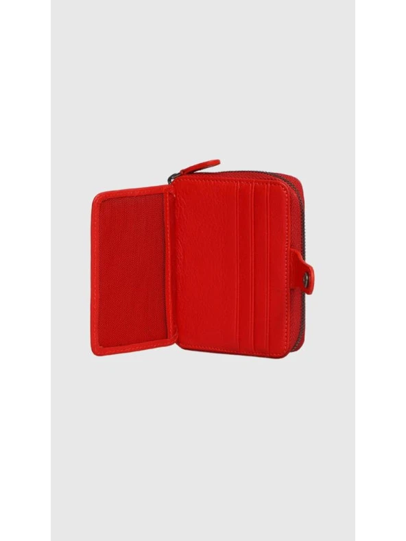 Grande Hakiki Deri Erkek Cüzdan Kırmızı 739 - Resim 3