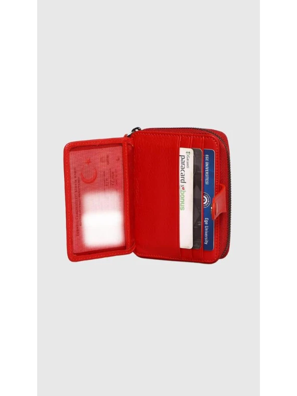 Grande Hakiki Deri Erkek Cüzdan Kırmızı 739 - Resim 5