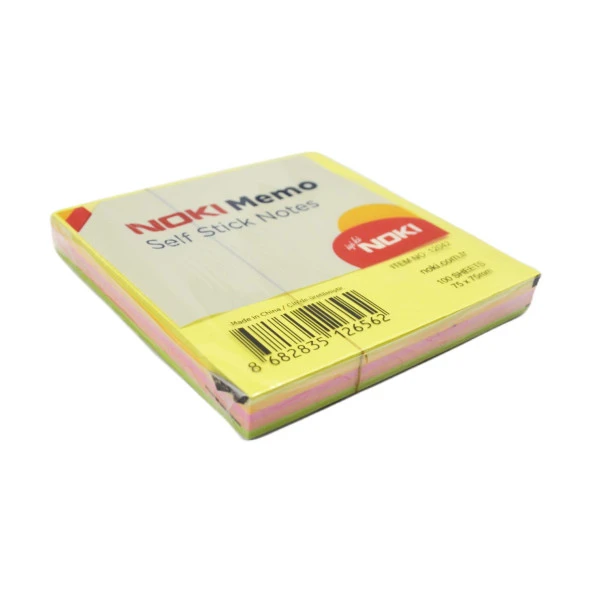 Noki Memo Stick Notes 75x75 mm Küp Neon Yapışkanlı Not Kağıdı 100 Yaprak 12042