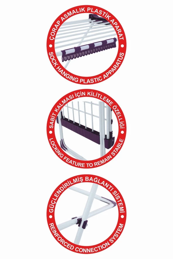 Devecioğlu Harbinger Mm860 Lora Çamaşır Kurutma Askısı *Ekstra Uzun, *Ekstra Geniş - 4