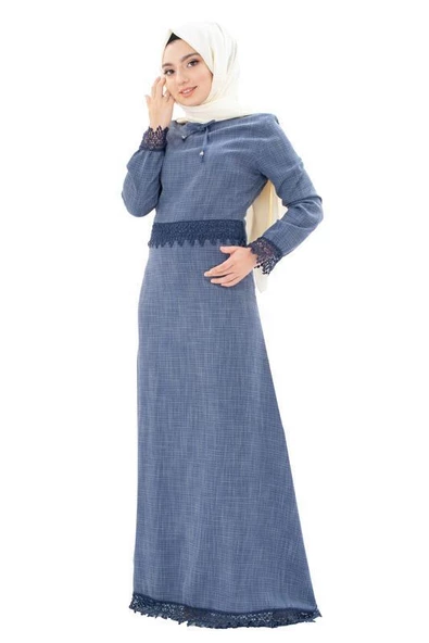 Moda Çizgi Tesettür Elbise - 3