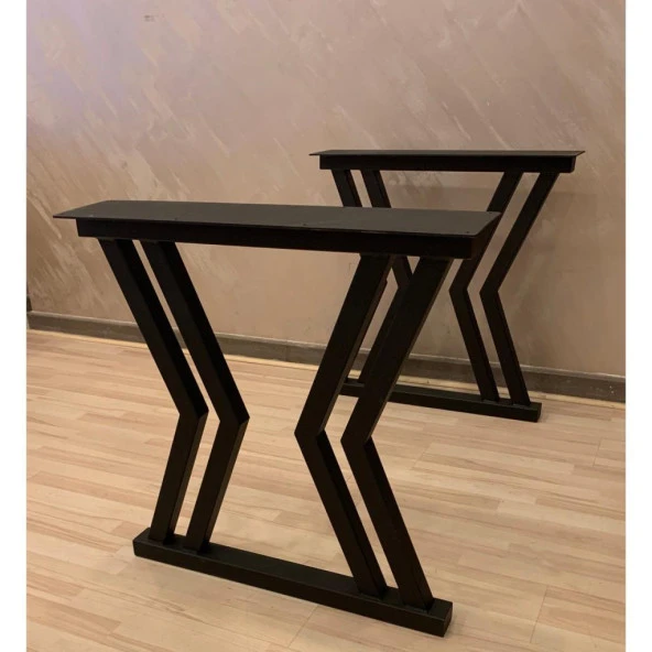 Metal Siyah Masa Ayağı Dekoratif Masa Ayakları Ofis Masası Ayağı - Resim 2