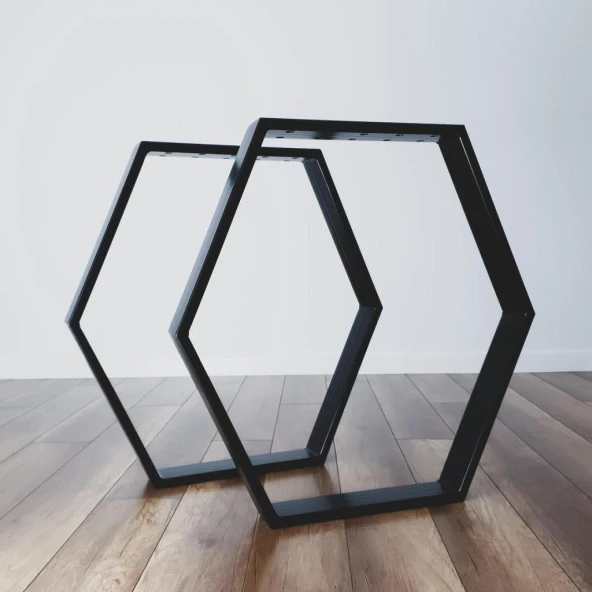 Retro Masa Ayakları Yemek Masası Ayağı Altıgen Metal Ayak - Resim 2