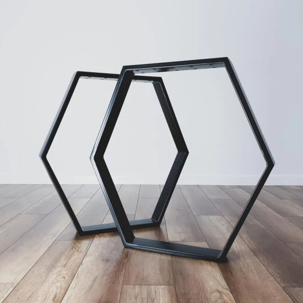 Retro Masa Ayakları Yemek Masası Ayağı Altıgen Metal Ayak - Resim 3