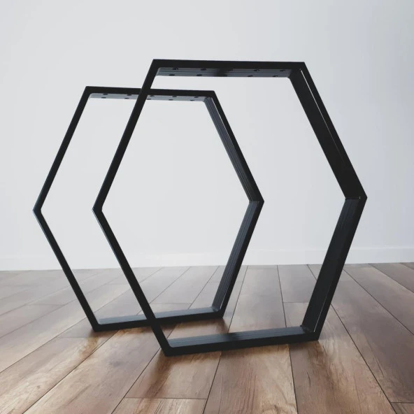 Retro Masa Ayakları Yemek Masası Ayağı Altıgen Metal Ayak - Resim 5