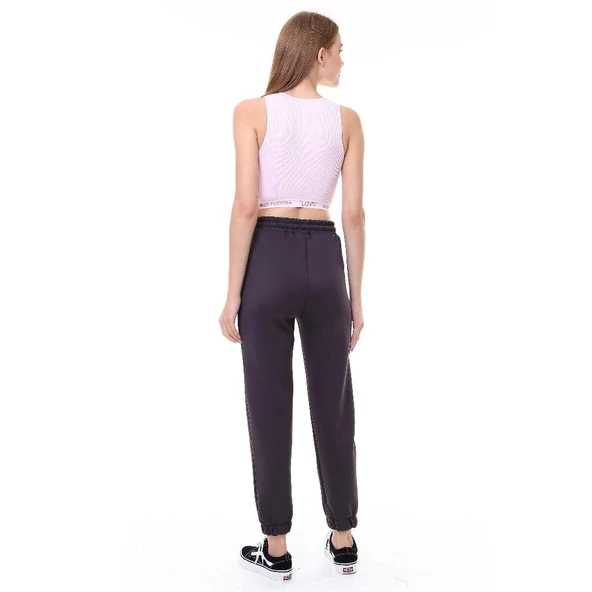 Kadın Jogger Scuba Tek Alt Eşofman Füme 3051 - Resim 5