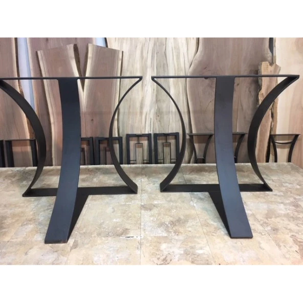 Mobilya Ayağı Metal Doğal Ahşaplı Masa Modeli - Resim 5