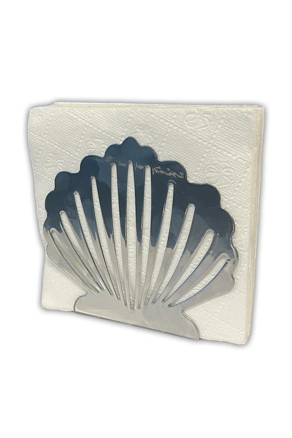 İstiridye Temalı Gümüş Metal Peçetelik - 7