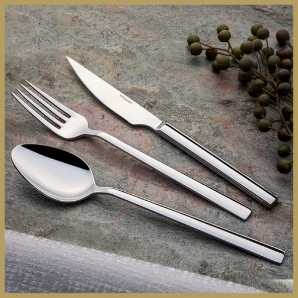 Emsan Sade Çubuk Model 72 Parça 12 Kişilik Kutulu Çatal Kaşık Bıçak Takımı - 2