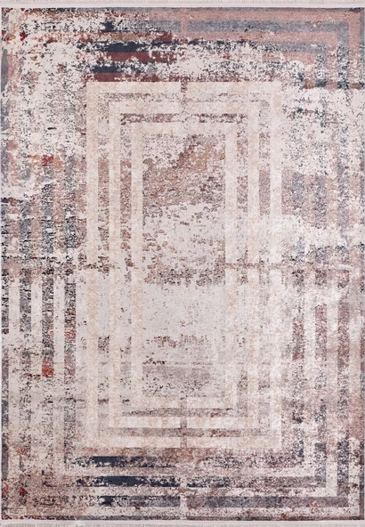 Modern Bej Eskitme Dijital Baskı Yıkanabilir Hipoalerjenik Kaymaz Taban Halı Yolluk ürün görseli 1