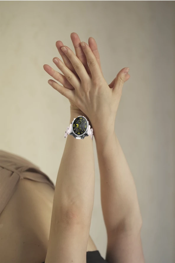 Galaxy Watch Uyumlu Fuchsia  46mm DNKR-05 22mm Metal Kordon - Resim 10