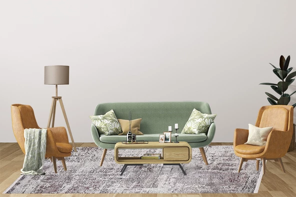 Modern Krem Dijital Baskı Yıkanabilir Hipoalerjenik Kaymaz Taban Halı Yolluk - 4