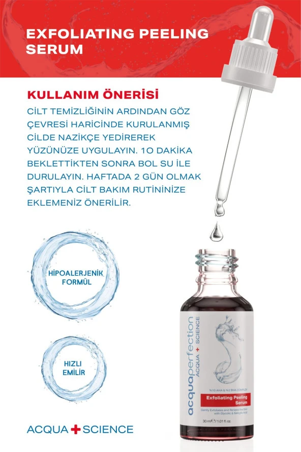 Acqua Perfection 10% AHA+2%BHA Kırmızı Peeling Ser - 5