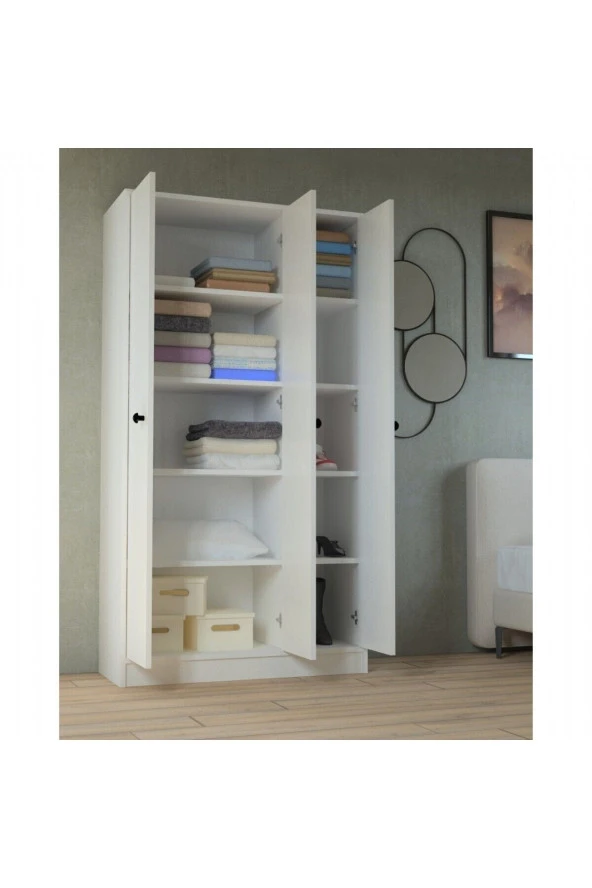 Mobilique 3Kapaklı Karaca Raflı Dolap - 2