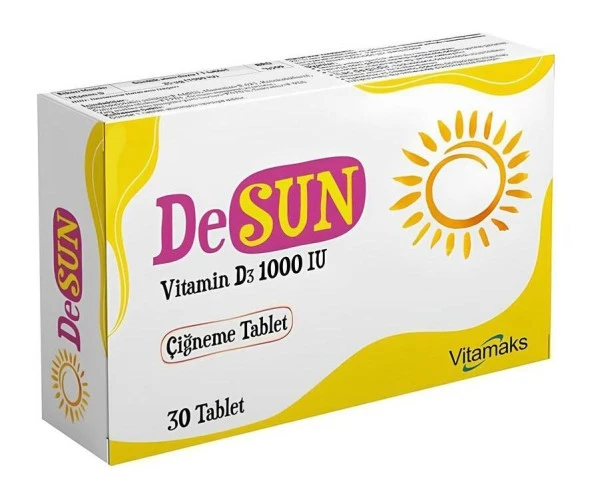 Desun Vitamin D3 1000IU 30 Çiğneme Tableti