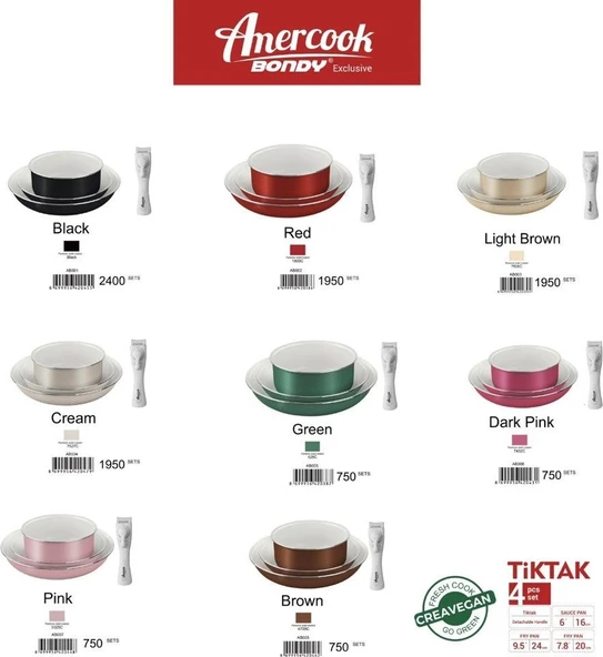 Bondy Amercook Bondy  4 Parça Pişirme Seti - 5