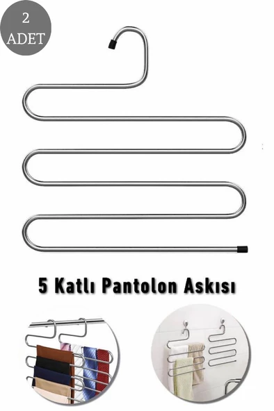 Mithra Life 2 Adet Metal 5 katlı Pantolon Eşarp Askısı MIT1030 - 3