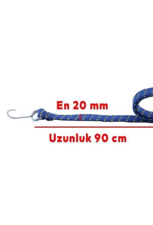 Geniş Kancalı Oto Araç Araba Bagaj Lastiği Bisiklet Sabitleme Yük Taşıma Lastik 20MmX90Cm - 3